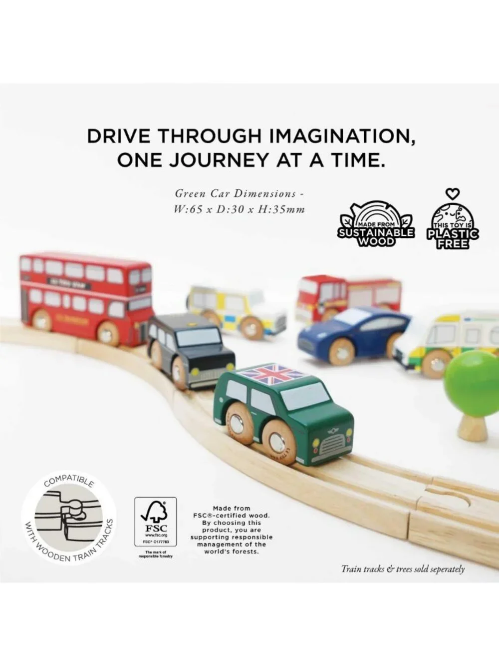 Premium Wooden Car Set for Kids, 7-Piece Toy Collection, Ages 3+, Fun Playtime